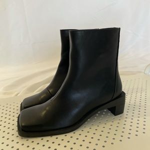 Black Zip Low Above Ankle Boot